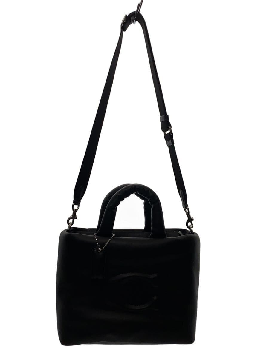 COACH Pillow Tote Bag Leather Black