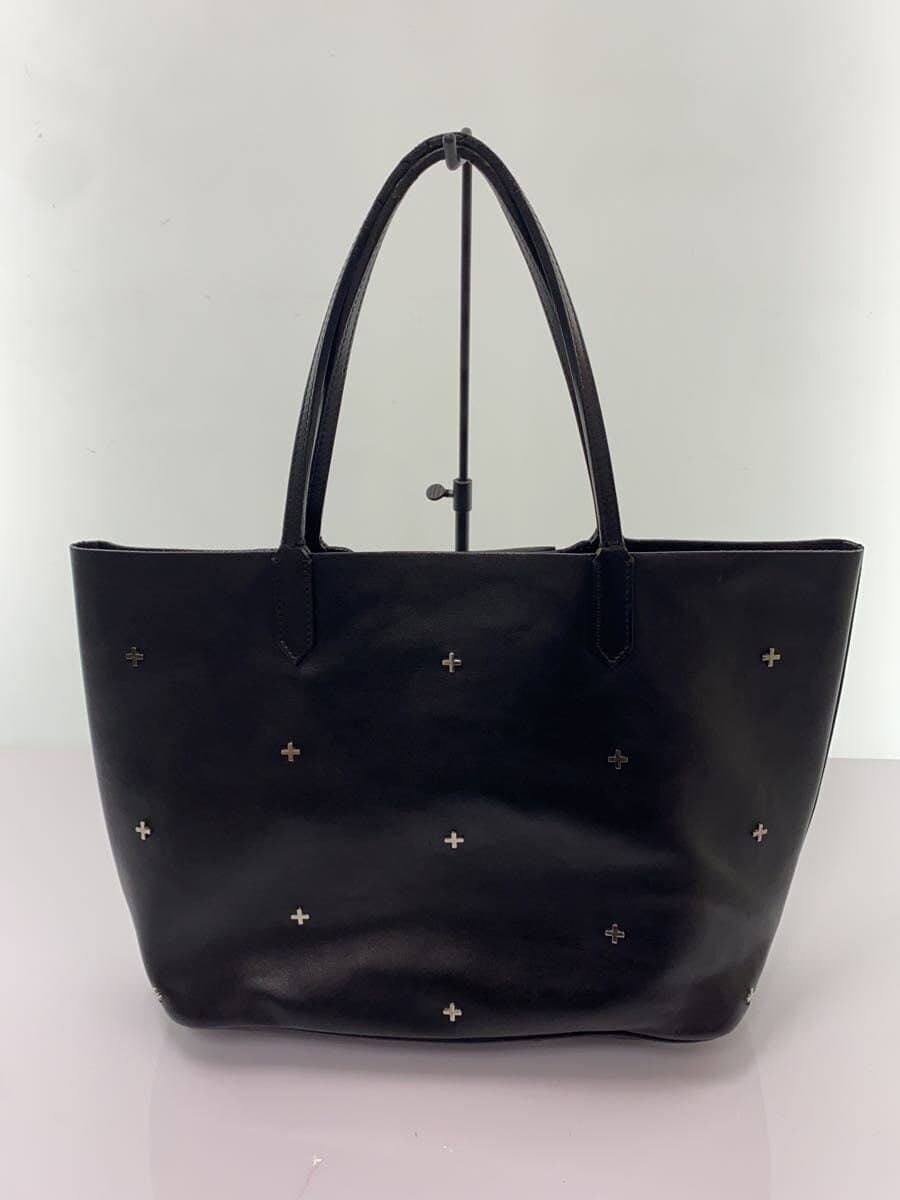 GIVENCHY Pouch Cross Studs Logo Hardware Tote Bag Leather BLK 3