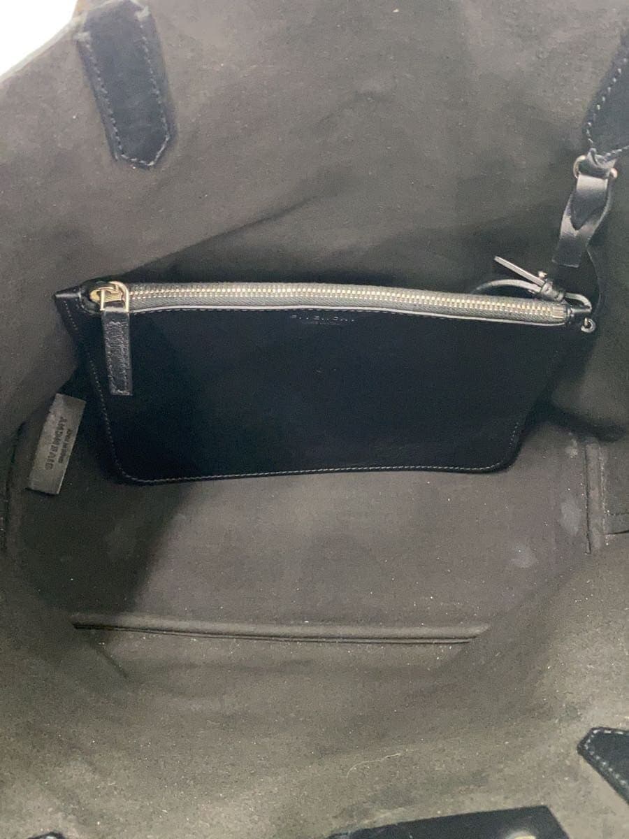 GIVENCHY Pouch Cross Studs Logo Hardware Tote Bag Leather BLK 6