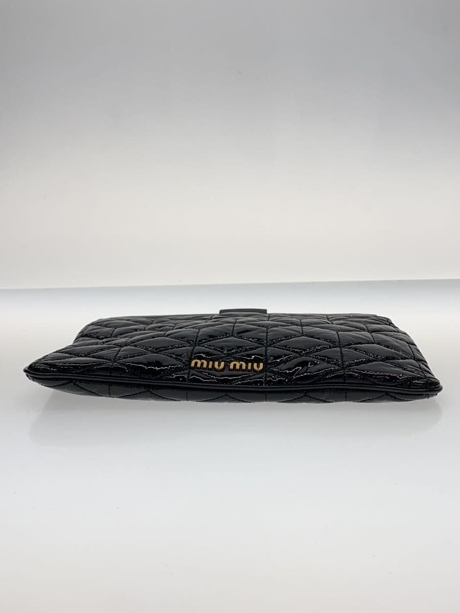 MIU MIUMIU MIU Miu Miu Pouch Enamel Black Clutch 4