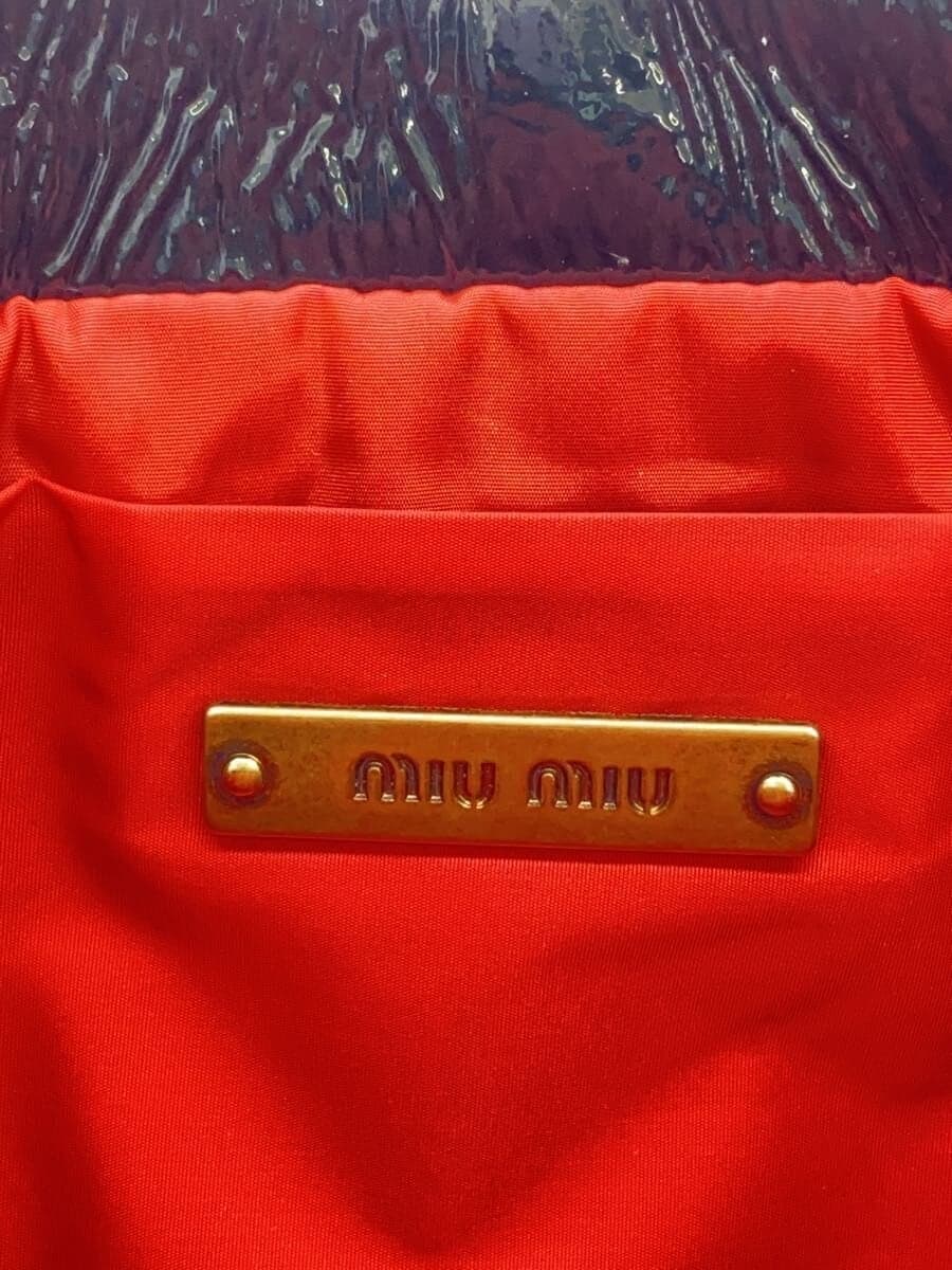 MIU MIUMIU MIU Miu Miu Pouch Enamel Black Clutch 5