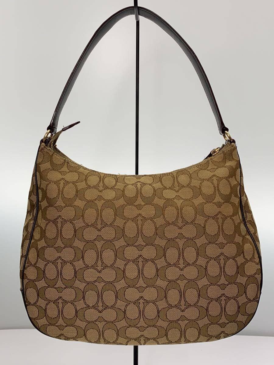 COACH Shoulder Bag_Signature Leather BEG All Over Pattern 3