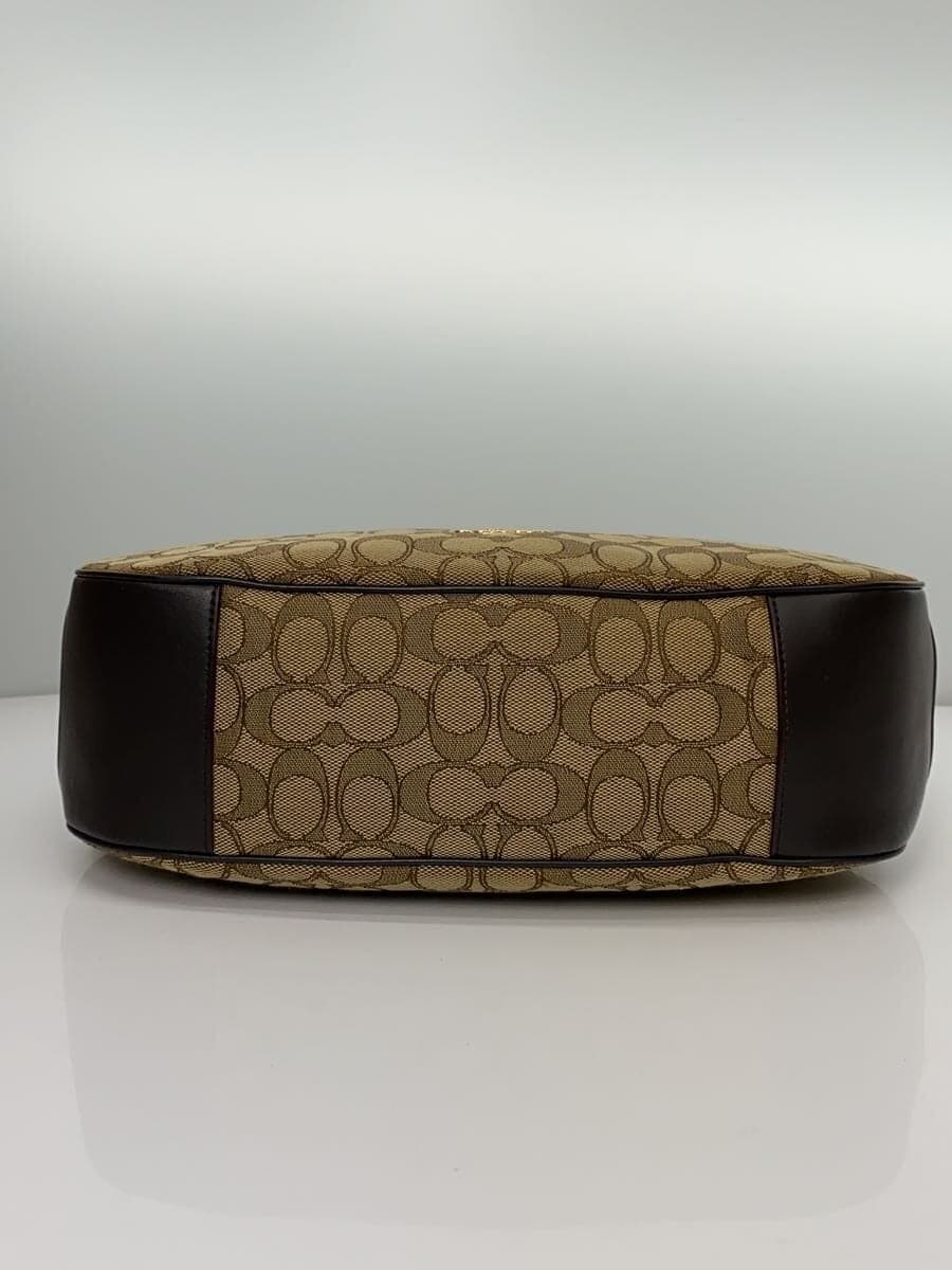 COACH Shoulder Bag_Signature Leather BEG All Over Pattern 4