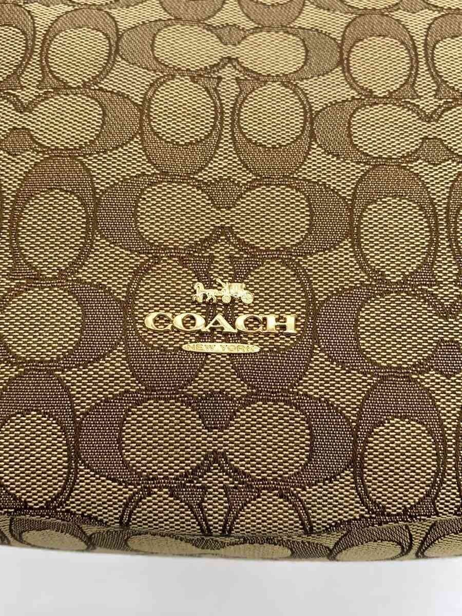 COACH Shoulder Bag_Signature Leather BEG All Over Pattern 5