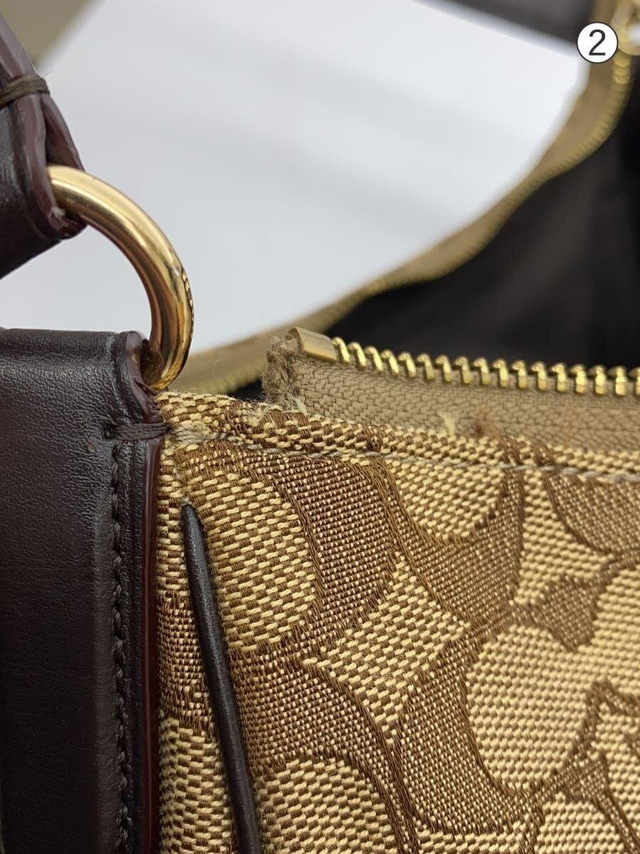 COACH Shoulder Bag_Signature Leather BEG All Over Pattern 9