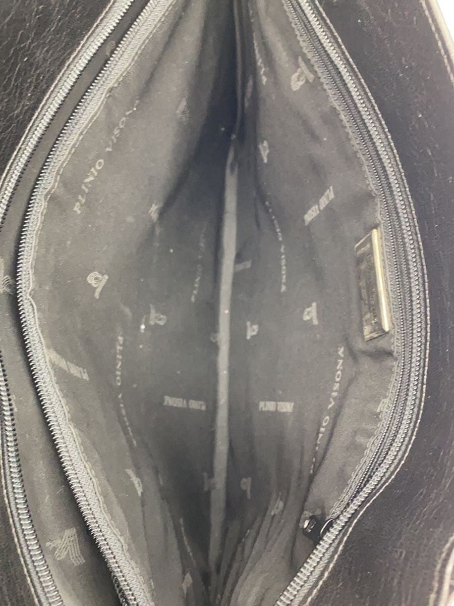 PLINIO VISONA Shoulder Bag Leather BLK Solid 7