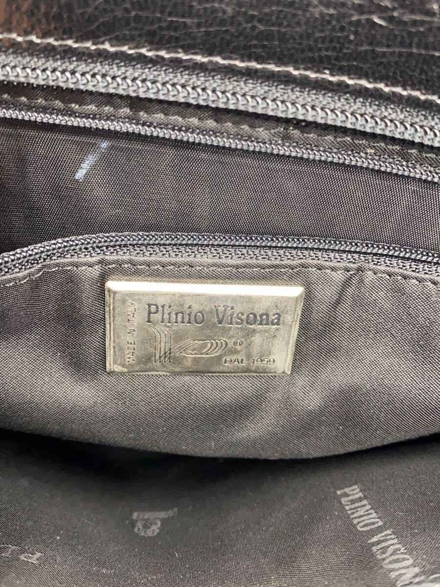 PLINIO VISONA Shoulder Bag Leather BLK Solid 8
