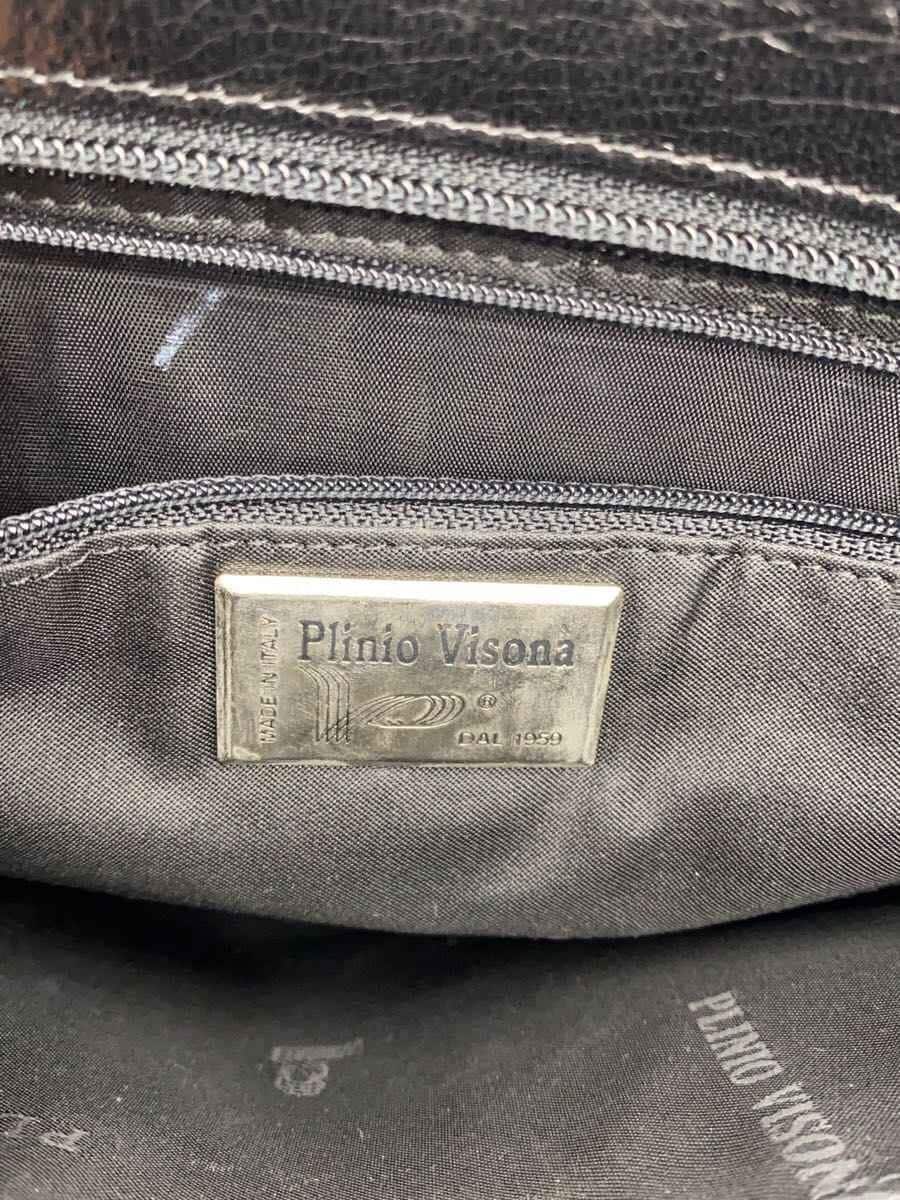 PLINIO VISONA Shoulder Bag Leather BLK Solid 8