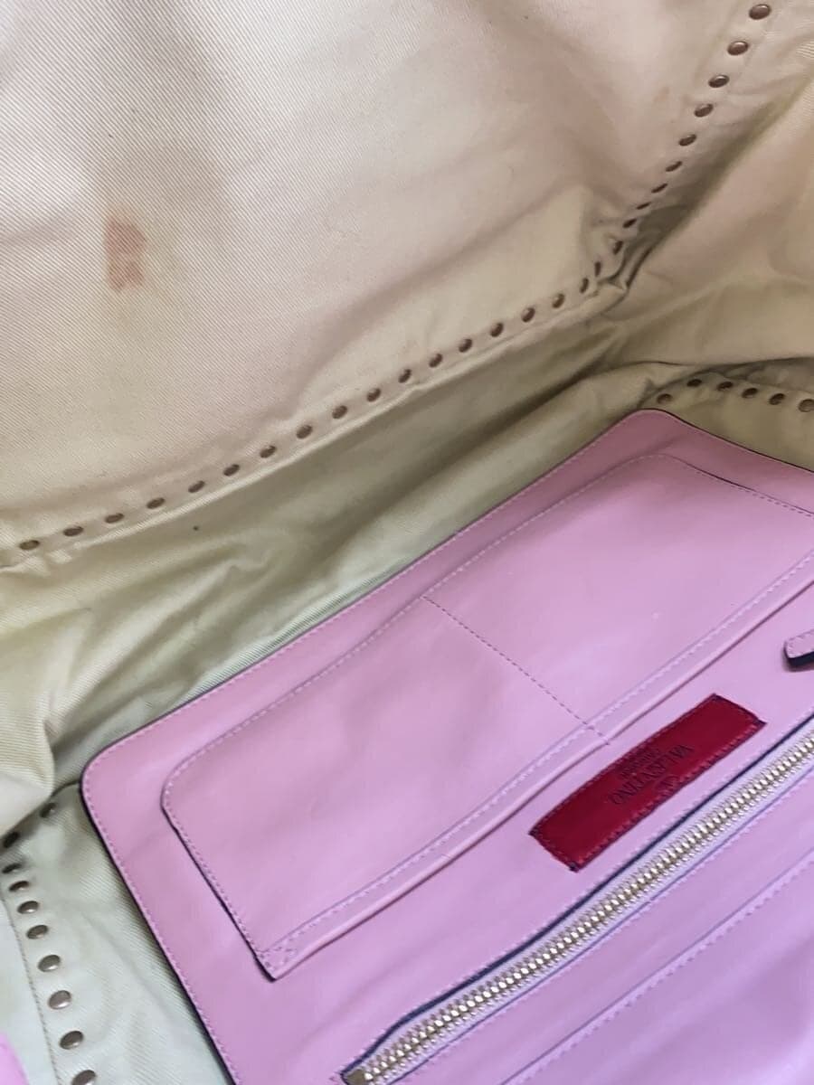 VALENTINO Rockstud Tote Bag Leather Pink 6