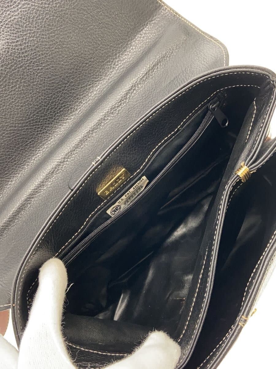 BALLY Shoulder Bag Leather BLK 7