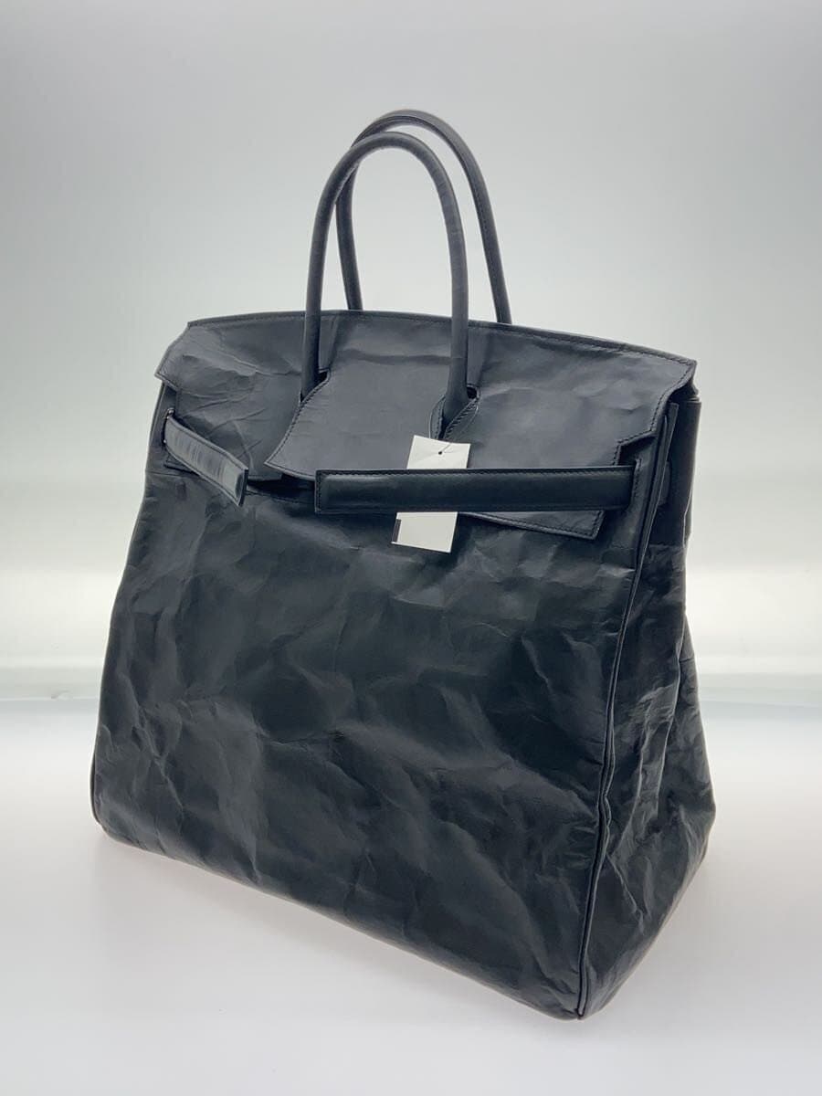 DUREN tote bag leather black plain dur-ma001 2