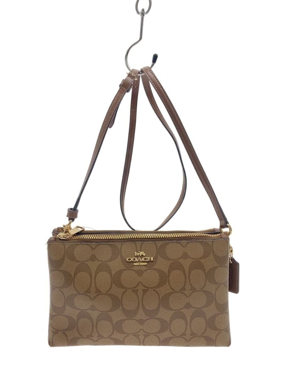 COACH Shoulder Bag Leather BRW All-over Pattern F58328