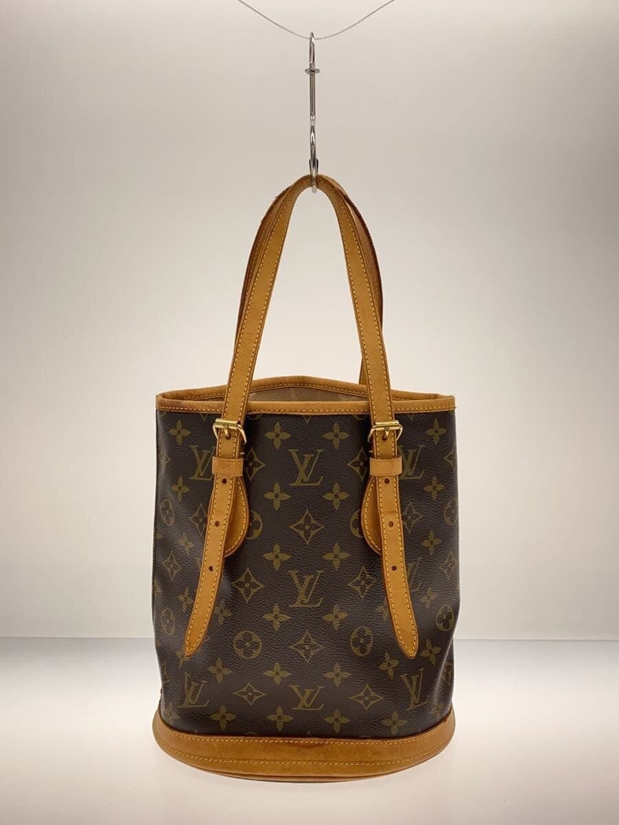 LOUIS VUITTON Petit Bucket_Monogram Canvas PVC BRW 3