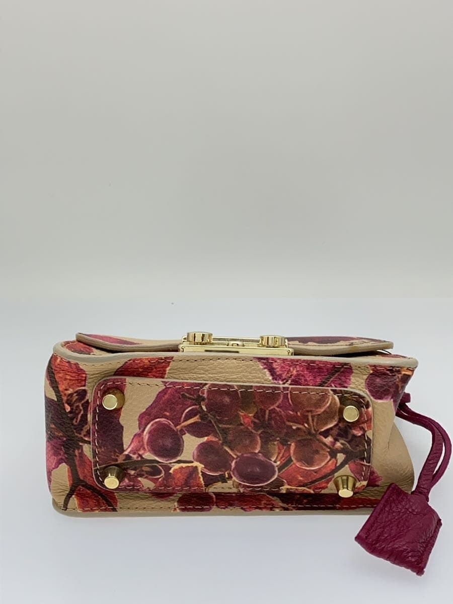 FURLA Shoulder Bag Leather BEG Floral Print 007554560 4