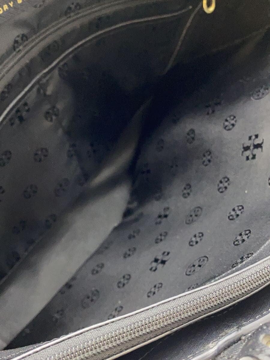 TORY BURCH Tote Bag Leather Black Solid Color 6