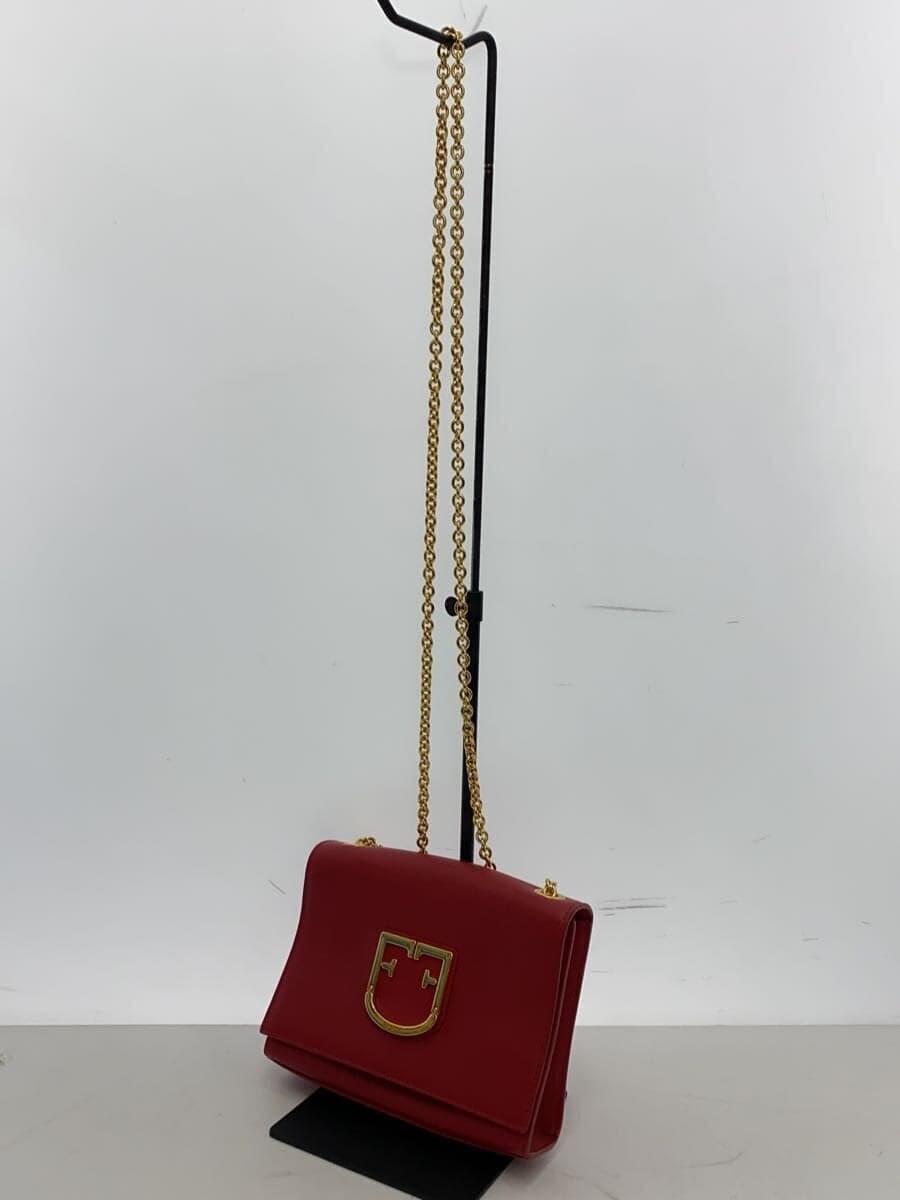 FURLA Shoulder Bag Leather RED Solid 2