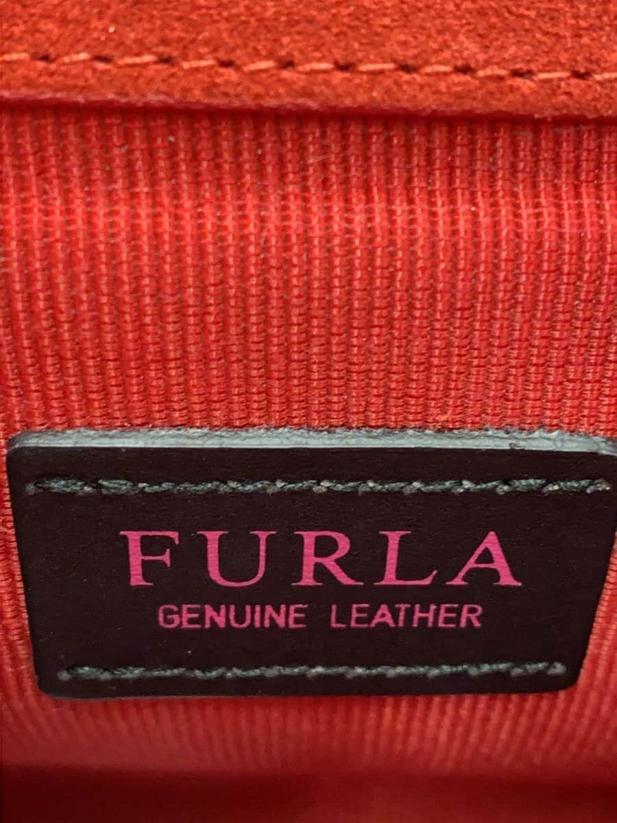 FURLA Shoulder Bag Leather RED Solid 5