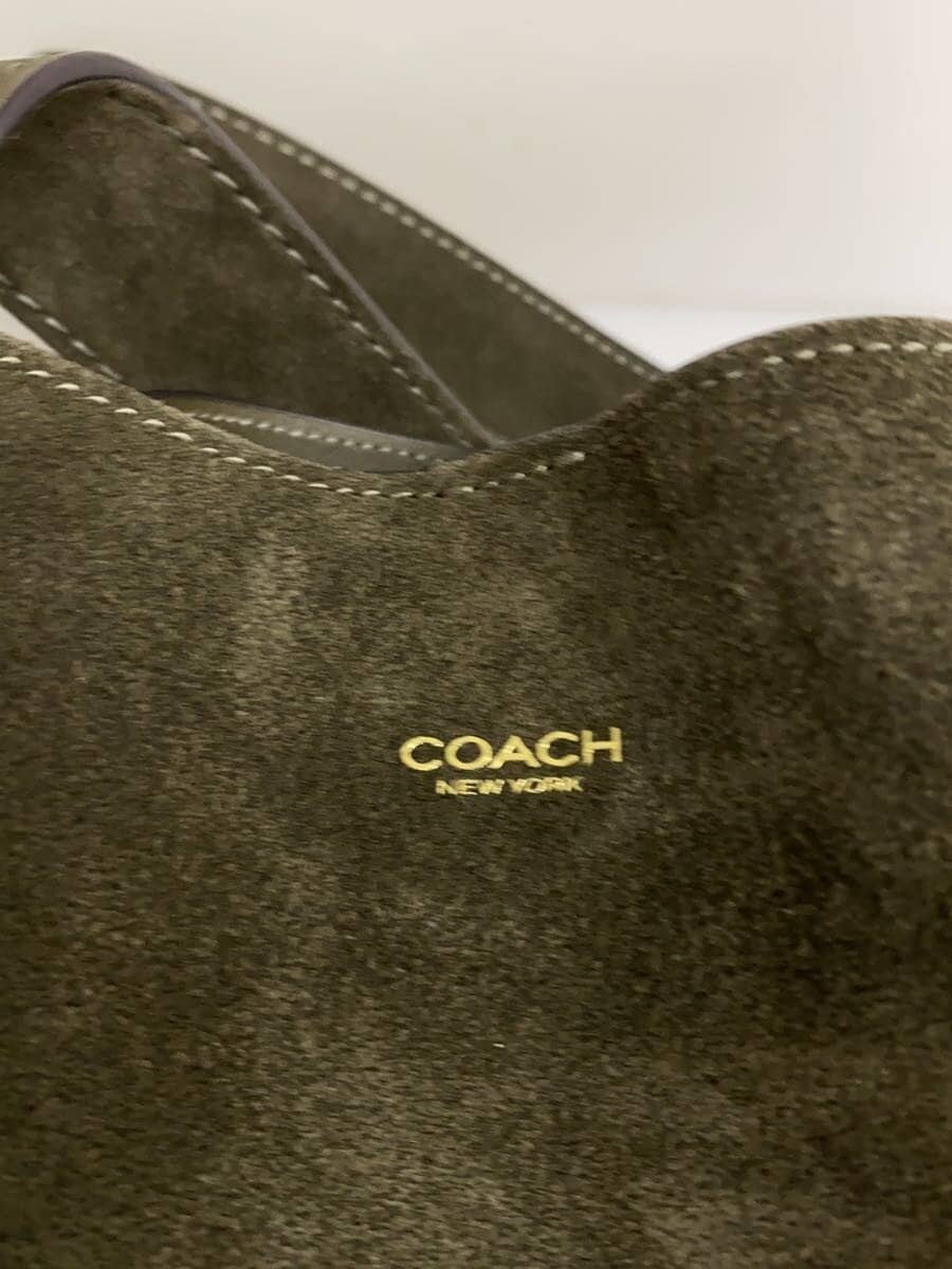 COACH Bleecker Bucket Bag Bag Suede KHK CCC24 5