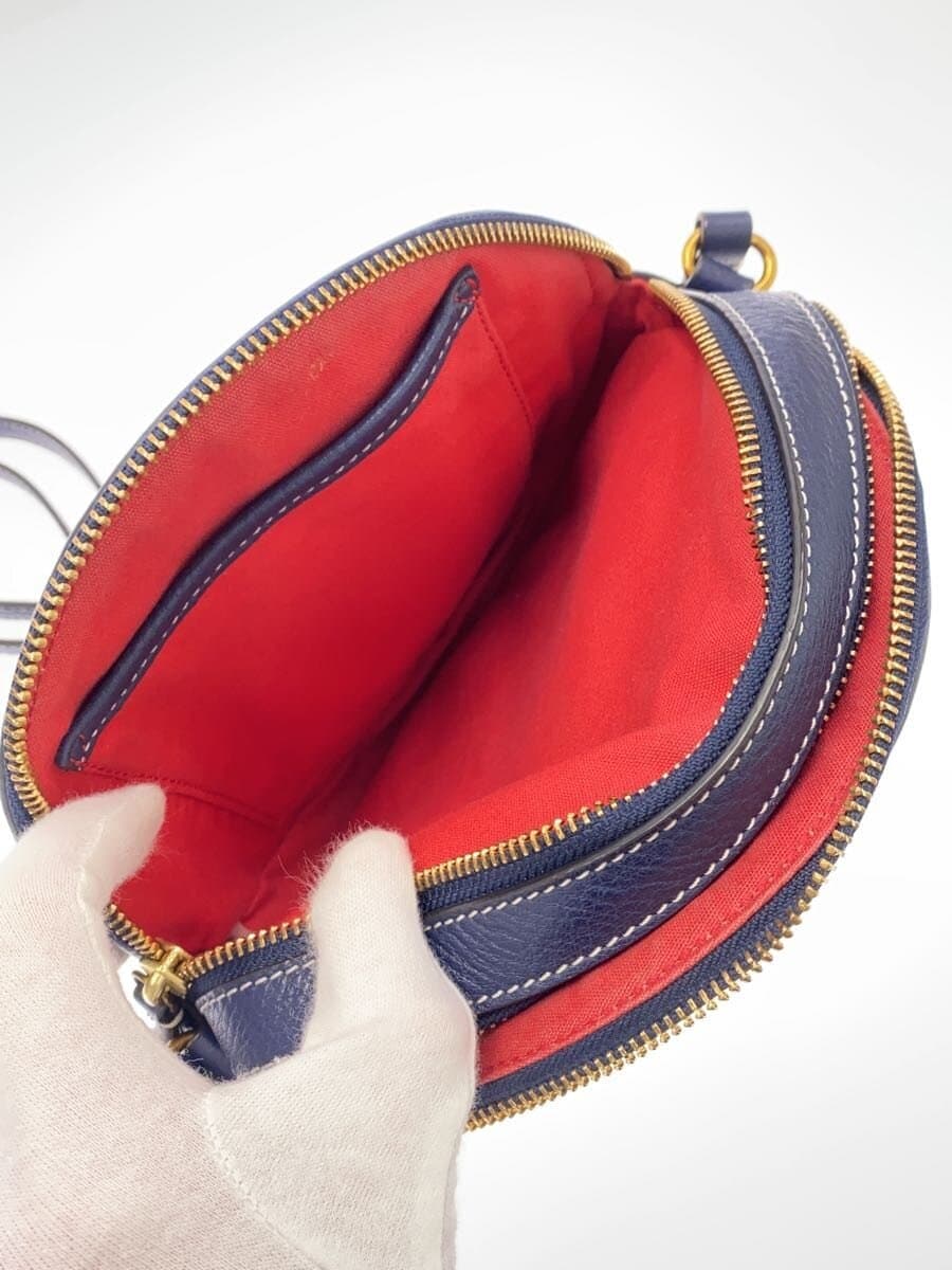 TORY BURCHPERFORATED LOGO CROSS BODY BAG Round Shoulder Bag Leather NVY 6