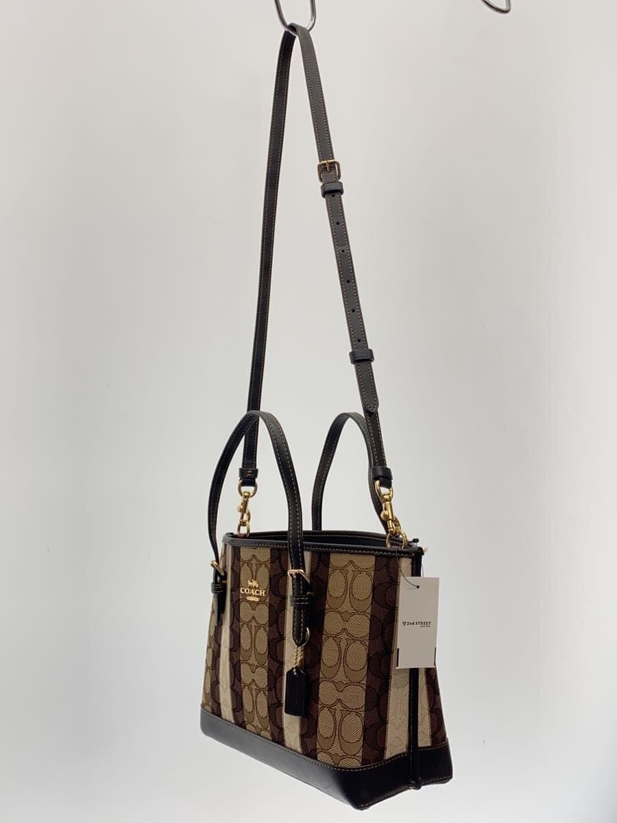 COACH Molly Tote 25_Signature_Jacquard With Stripe Canvas BRW All Over Pattern 2