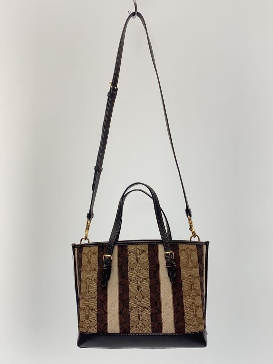 COACH Molly Tote 25_Signature_Jacquard With Stripe Canvas BRW All Over Pattern 3