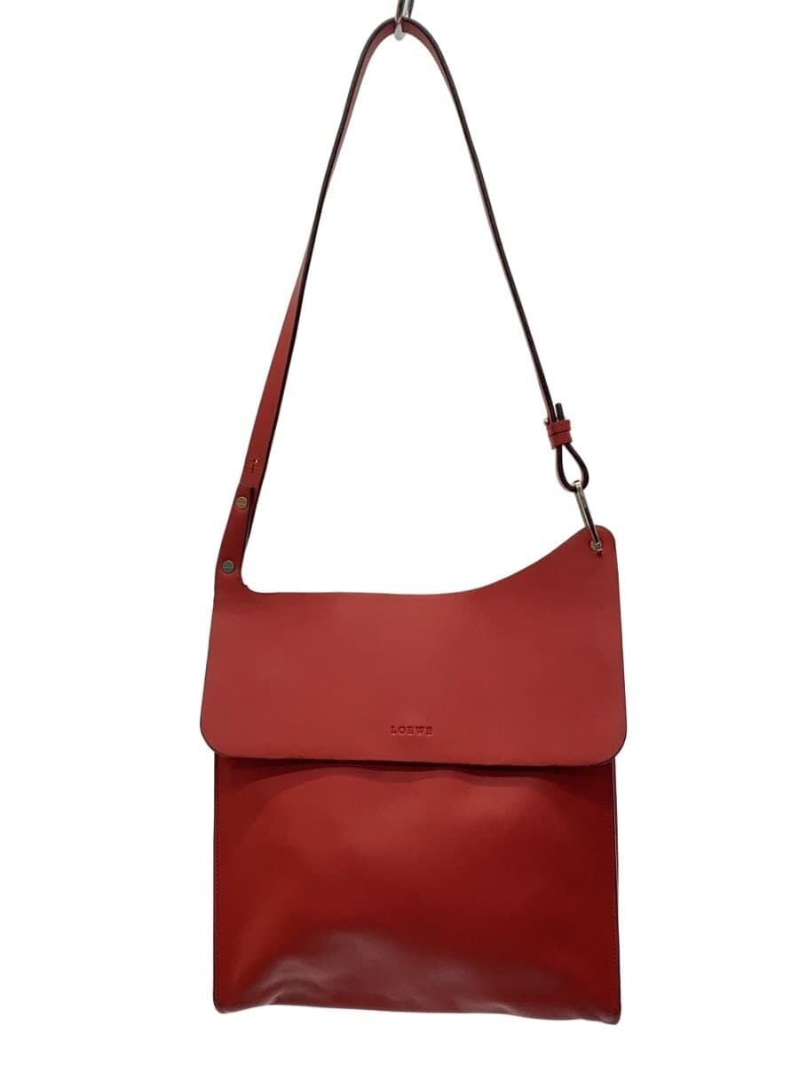 LOEWE shoulder bag leather red solid color