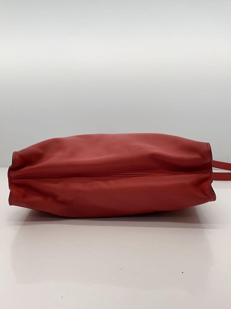 LOEWE shoulder bag leather red solid color 4
