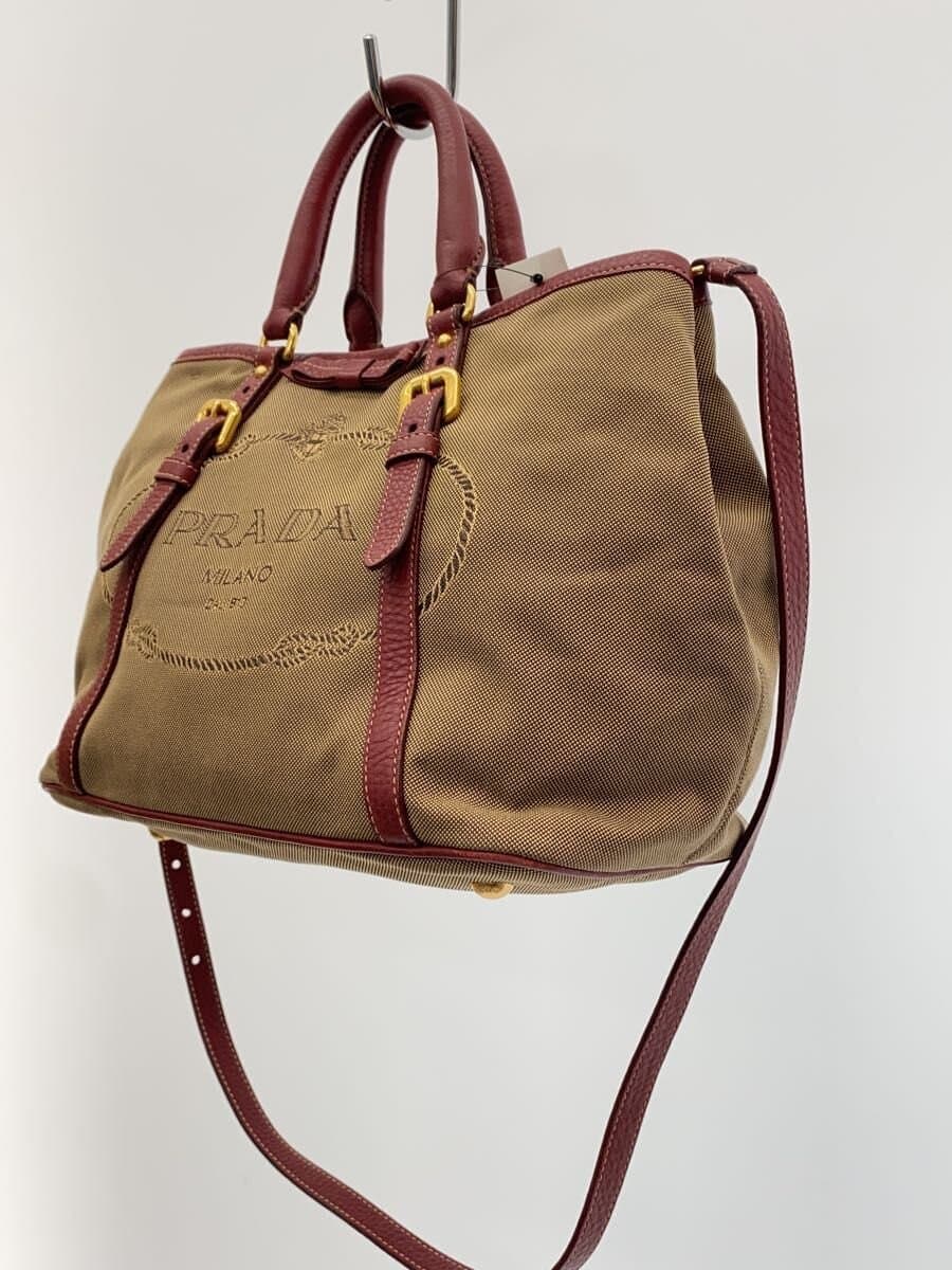 PRADALOGO JACQUARD Tote Bag Canvas Beige BN1841 2