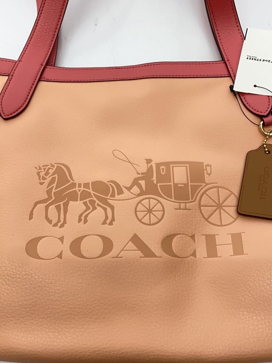 COACH Tote Bag_Color Block_With Horse and Carriage_Pink Leather Leather PNK 5