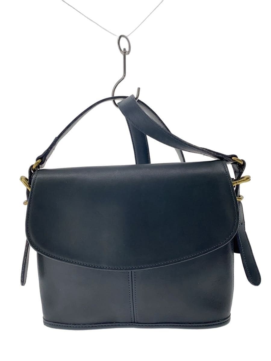 COACH All Do Shoulder Bag Leather NVY Solid