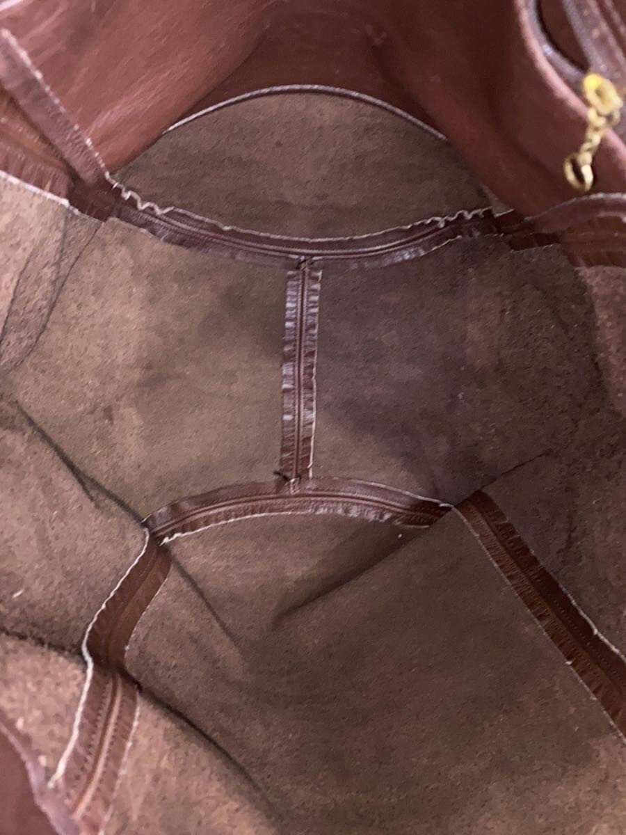 COACH Tote Bag Goat Leather BRW Plain 4082 6