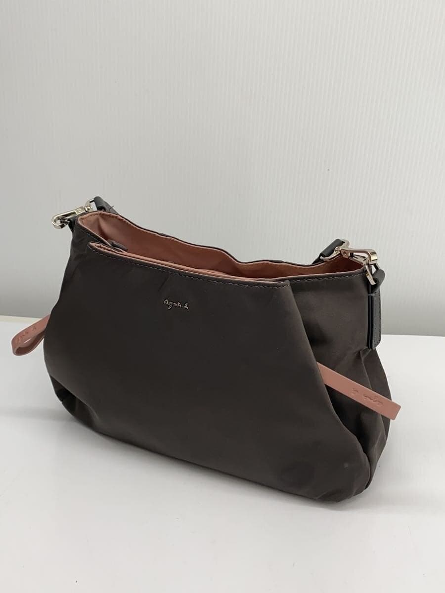 agnes b. Shoulder Bag Polyester GRY 2