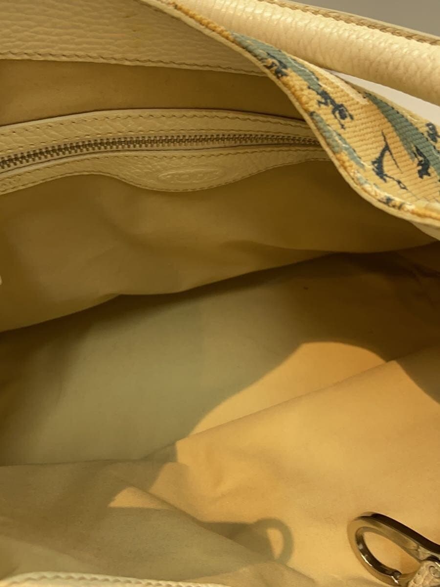 TOD’S Inside Leather Part With Stain Shoulder Bag Canvas Beige All Over Pattern 6