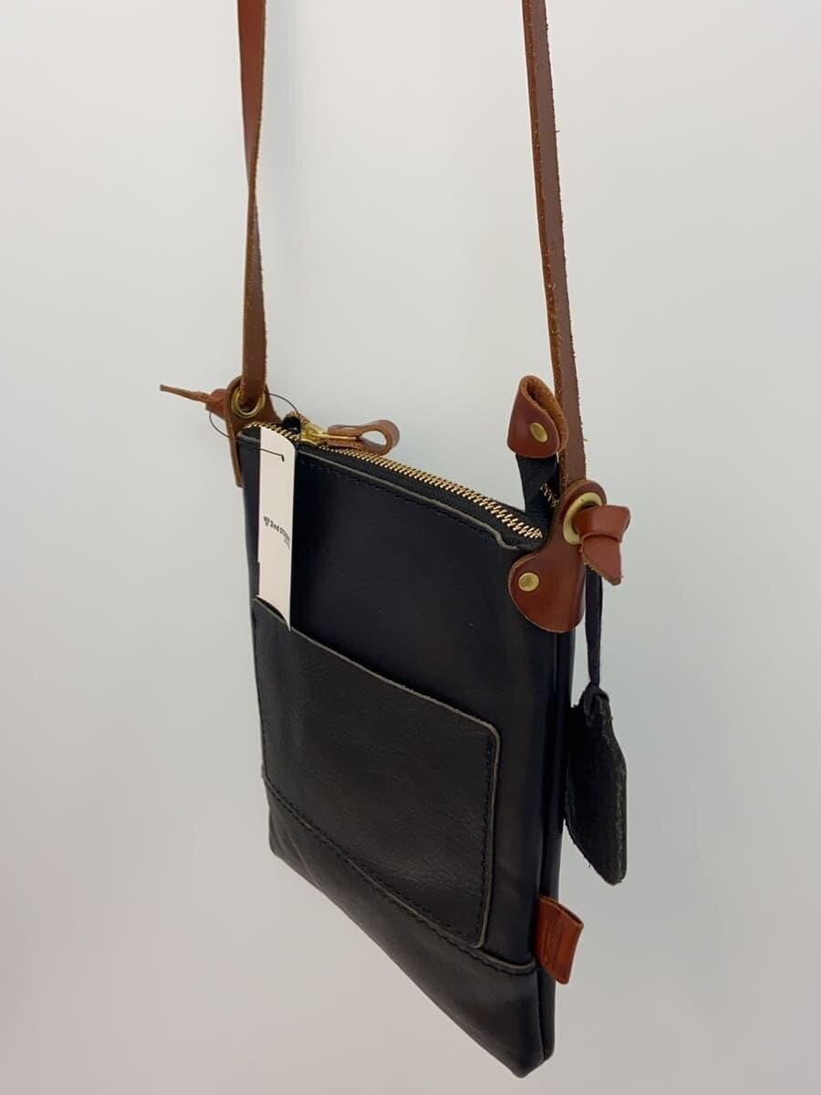 HERZ shoulder bag leather black plain 2