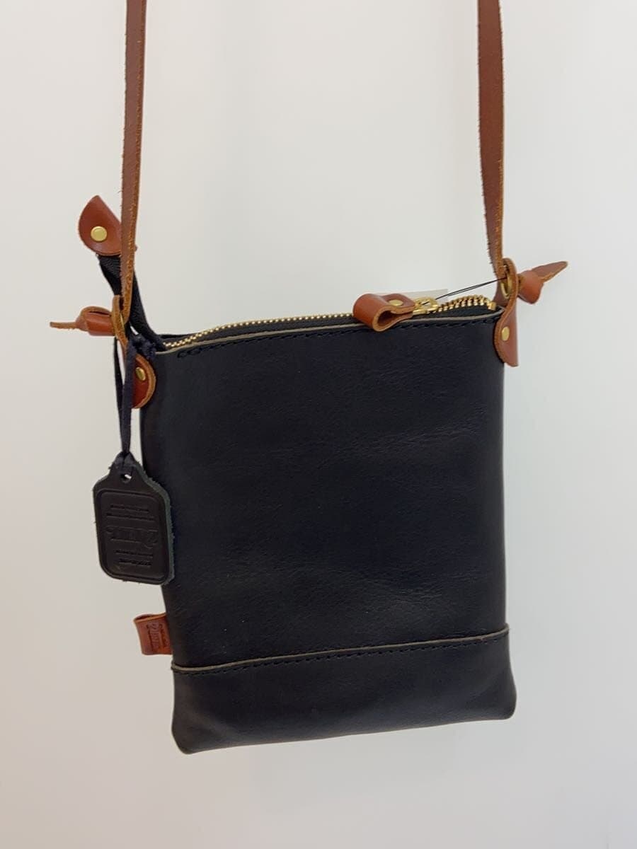 HERZ shoulder bag leather black plain 3