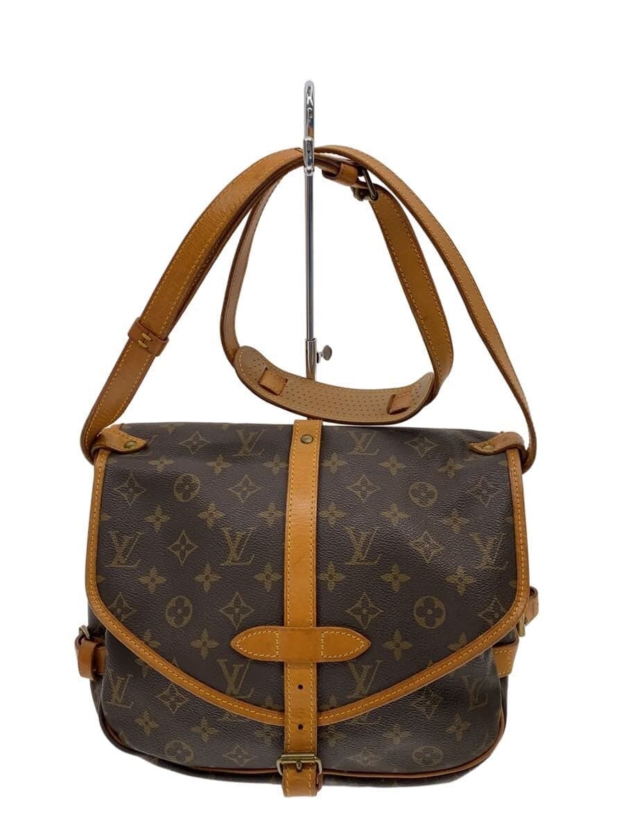 LOUIS VUITTON 1) Soumure 30 Monogram Canvas PVC BRW M42256