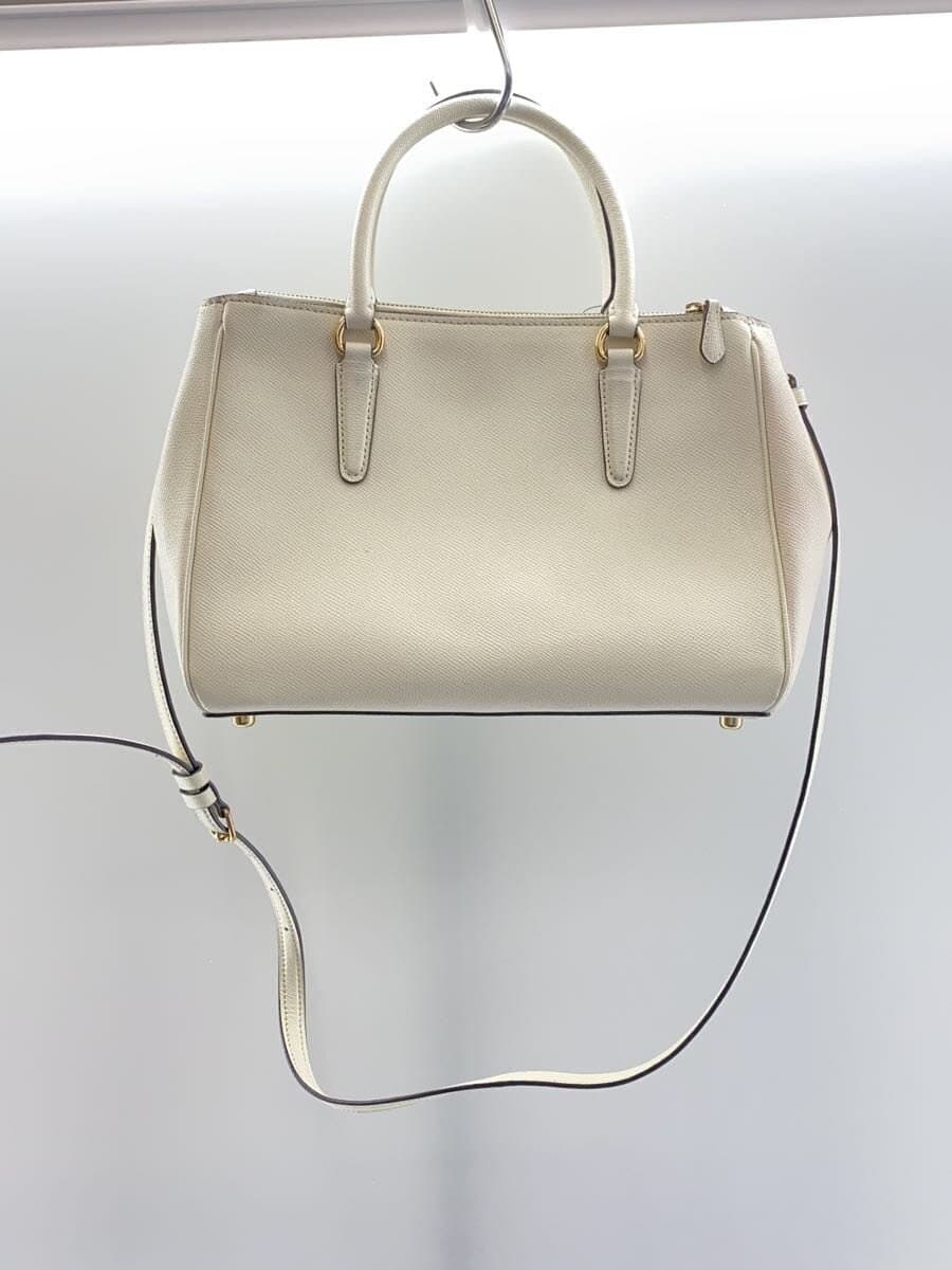 COACH Shoulder Bag Leather WHT Plain f44958 3