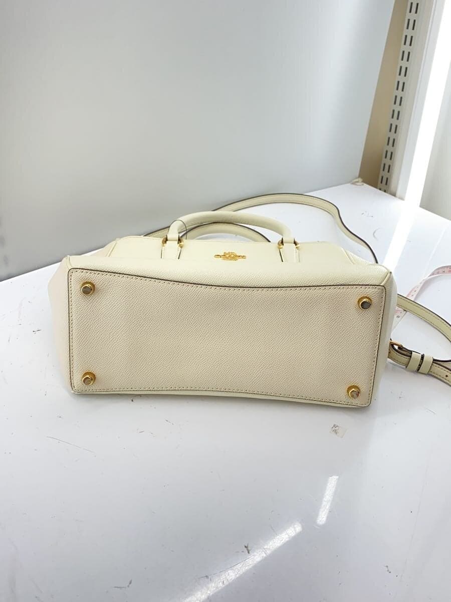 COACH Shoulder Bag Leather WHT Plain f44958 4