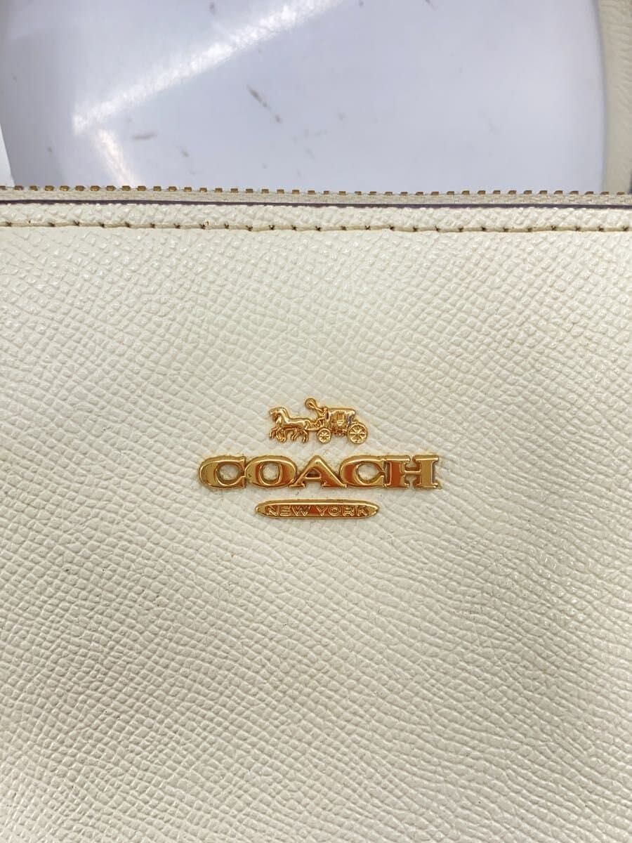 COACH Shoulder Bag Leather WHT Plain f44958 5