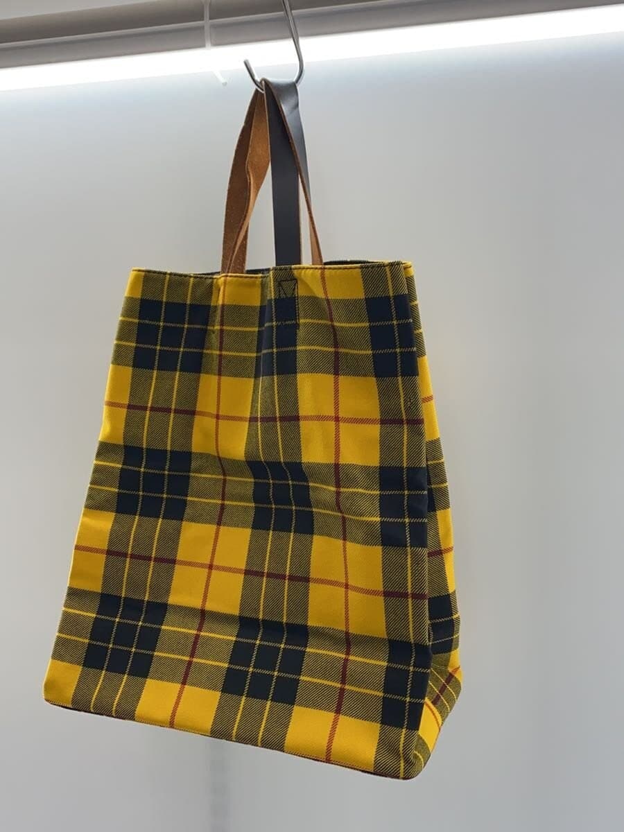 COMME des GARCONS HOMME handbag -- YLW tartan check 2