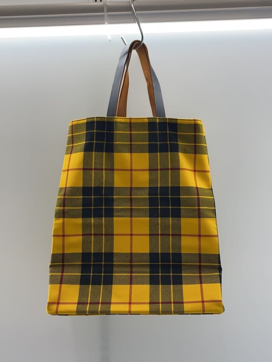 COMME des GARCONS HOMME handbag -- YLW tartan check 3