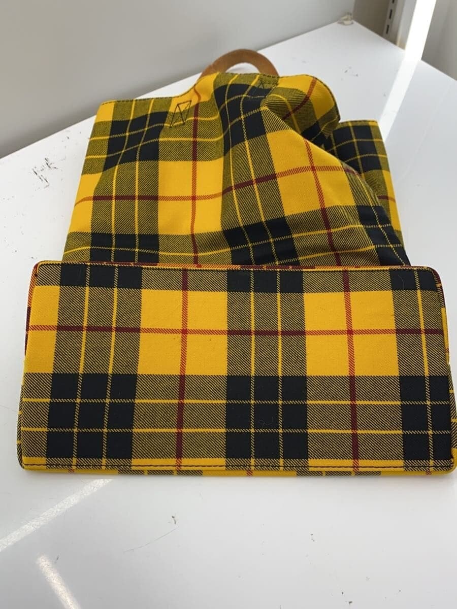 COMME des GARCONS HOMME handbag -- YLW tartan check 4