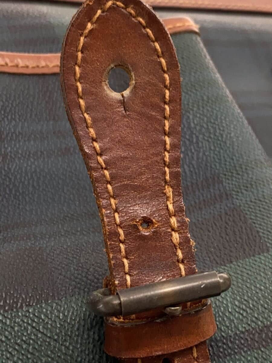 POLO RALPH LAUREN Black Watch Shoulder Bag Leather GRN Check 7