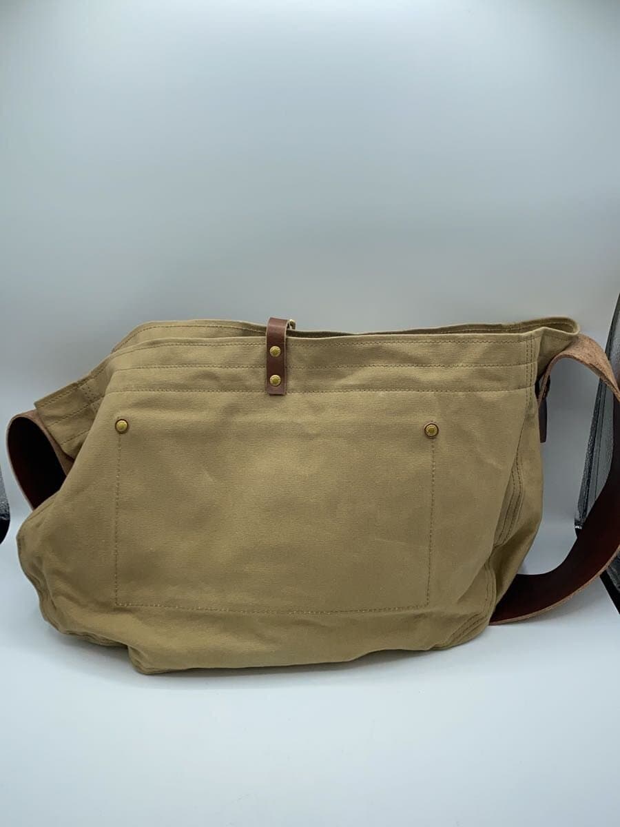 THE SUPERIOR LABOR Shoulder Bag Canvas KHK Solid Shoulder Stain Stain、Hardware Slight Patina 3