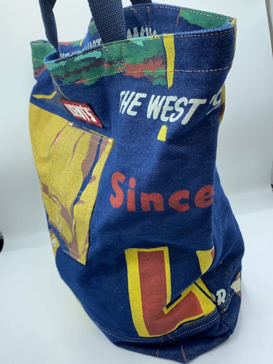 Levi’s501 150 Anniversary Tote Bag Denim NVY All Over Pattern 2