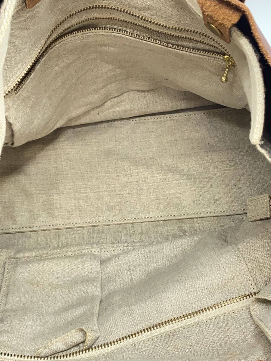 SLOWBONO Tote Bag Leather BRW Solid Corner Scuff 5