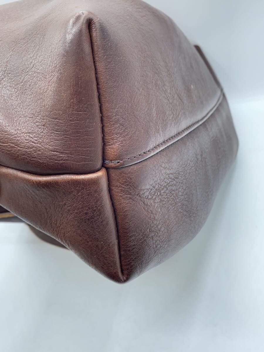 SLOWBONO Tote Bag Leather BRW Solid Corner Scuff 7