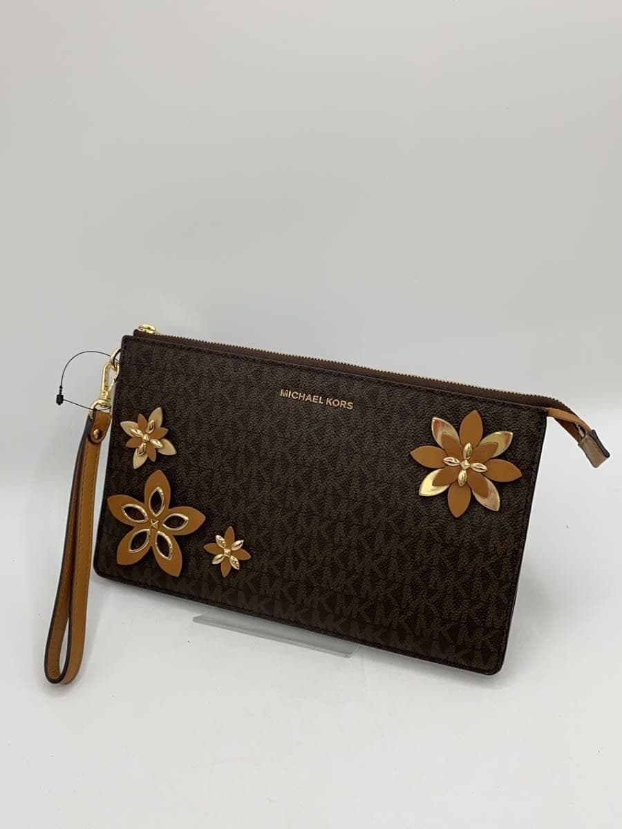 MICHAEL KORS clutch bag -- BRW all-over pattern 32H6GFAW3B 2