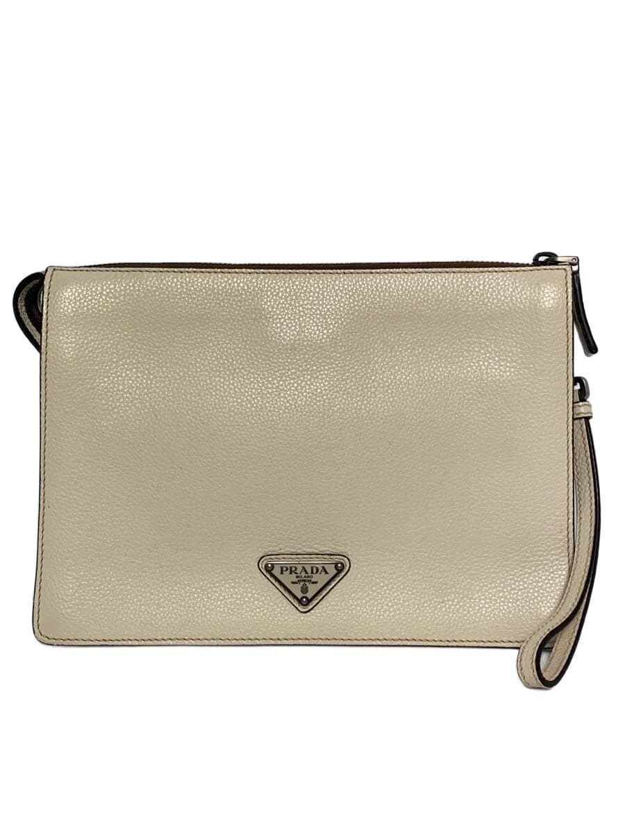 PRADA Second Bag Leather WHT 2VF001