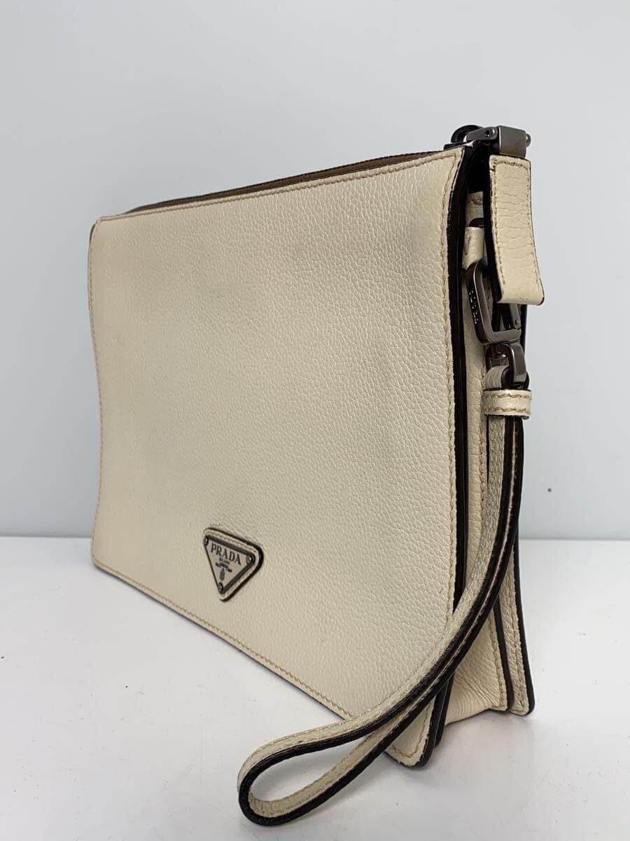 PRADA Second Bag Leather WHT 2VF001 2